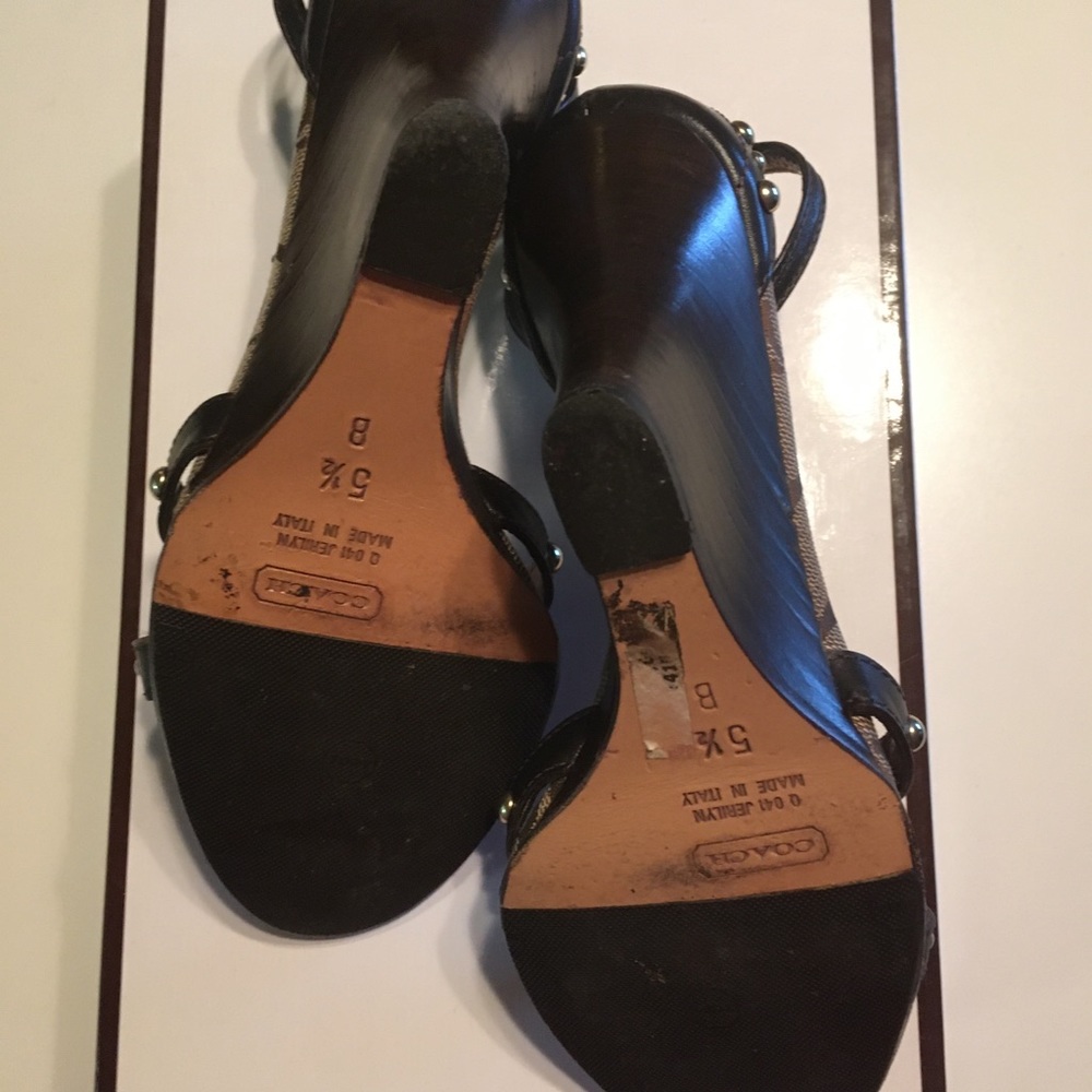 Coach Strappy Sandal Studs Wedge Heel- 5.5 - Picture 4 of 4